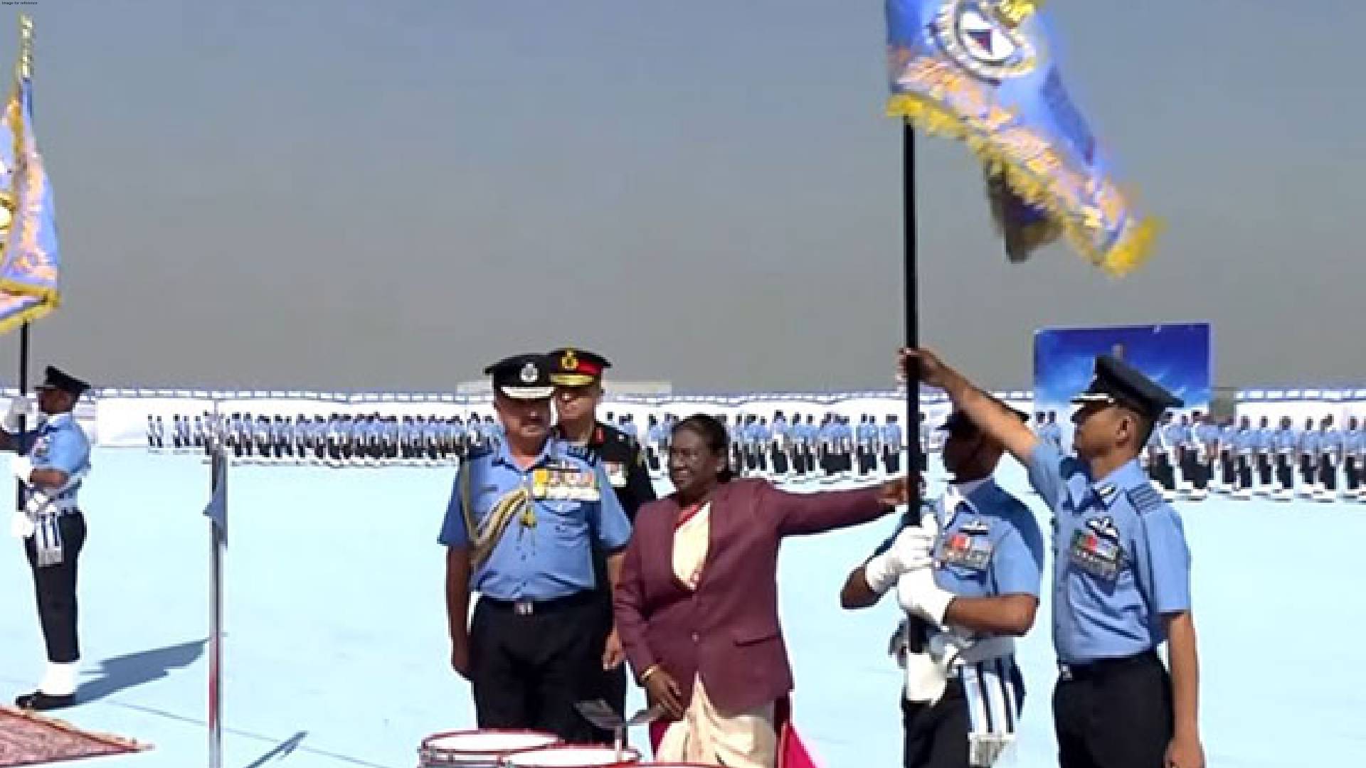 President Droupadi Murmu presents Standard and Colours to 4 units of IAF